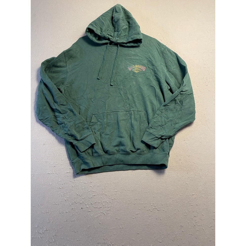 Billabong Hoodie Cotton Blend Green Graphic Print Large Mens